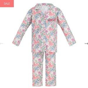 Dondolo Baby Girl Smocked Pajama Set 12M Pink Bow Print NWT Holiday Christmas